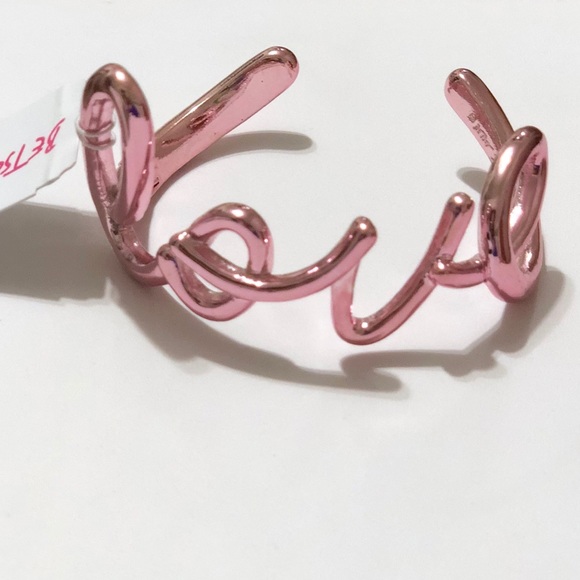 Betsey Johnson Jewelry - Betsey Johnson Pink Love Bangle Bracelet